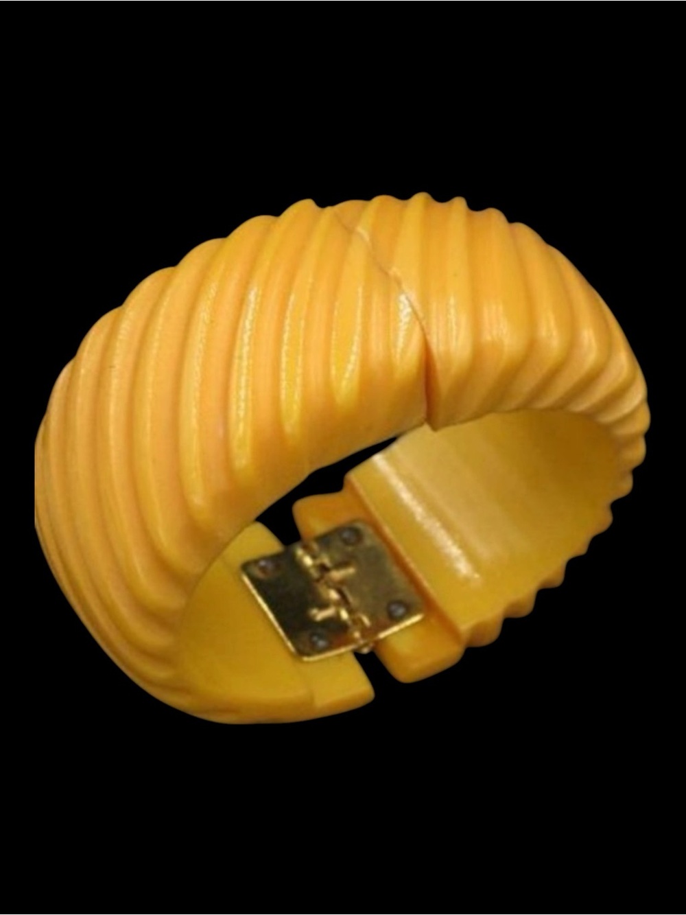 Vintage Carved Bakelite Huge Creamed Corn Clamper Bracelet